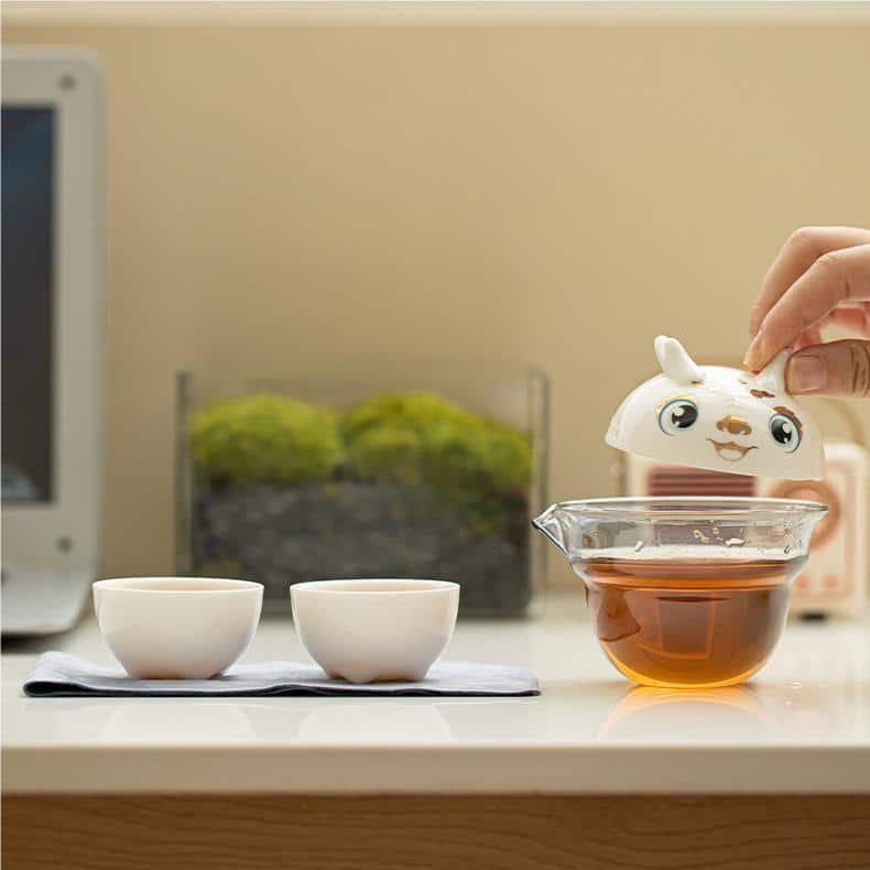 Cute Chinese dragon shape a pot of three cups outdoor portable travel tea set1006