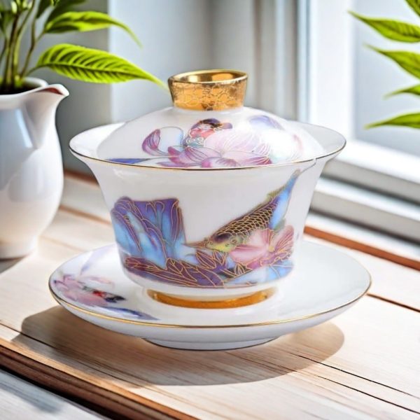 White Porcelain Chinese Gaiwan Tea Set