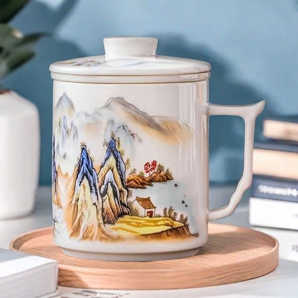 Suet White Jade Porcelain Chinese Tea Cup