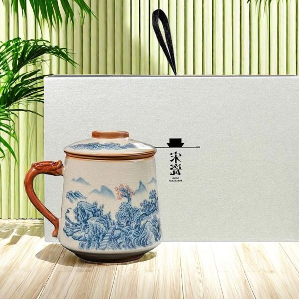 Ru Kiln Cracked Ceramic Chinese Tea Cup