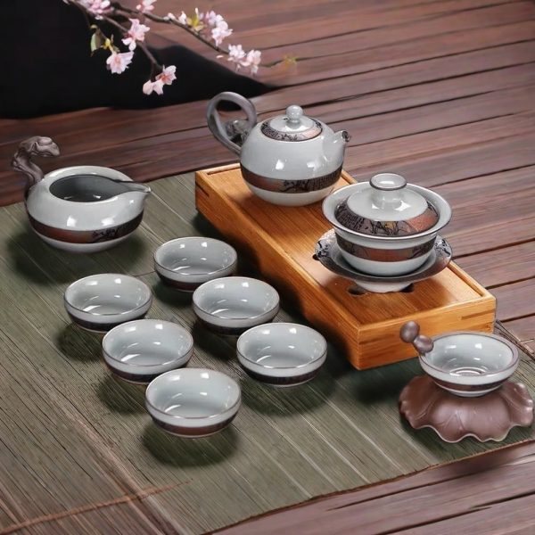 Ge Kiln Purple Clay Ice Crack Gong Fu Chinese Tea Set