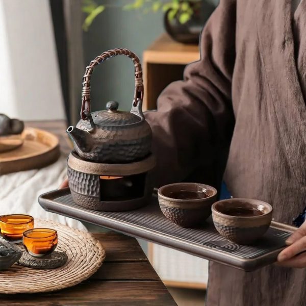 Rough Pottery Japanese Tea Set