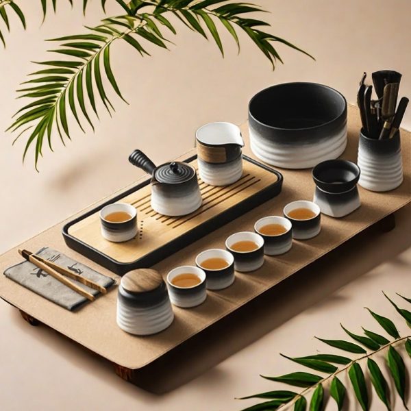 Bamboo Ceramic Japanese Tea Set