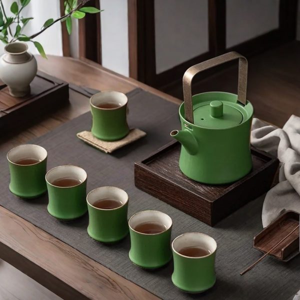 Bamboo Ceramic Japanese Tea Set
