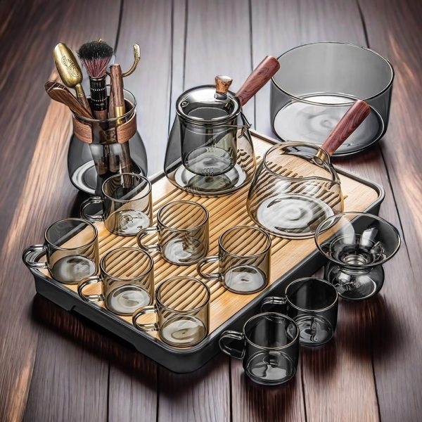 Gray Modern Simple Borosilicate Glass Tea Set