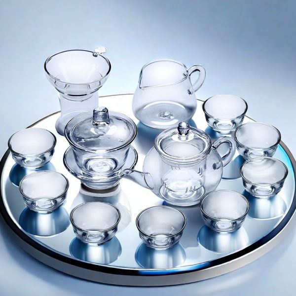 Simple Heat-resistant Transparent Glass Tea Set