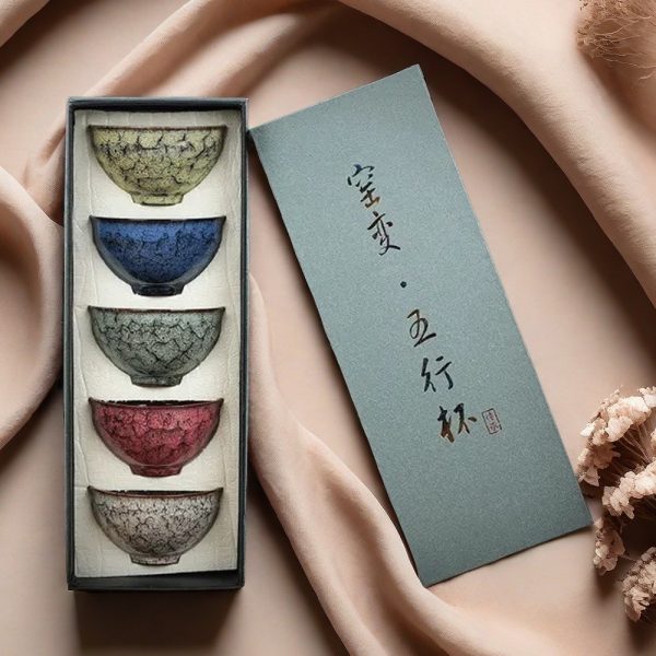 Handmade Iced-crack Jianzhan Gongfu Tea Cup Gift Box