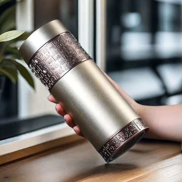 Golden Yixing Purple Clay Liner Large Capacity Thermos Stainless Steel Tea Cup