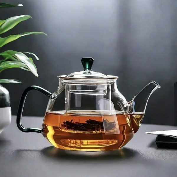 Emerald Green Borosilicate Glass Teapot