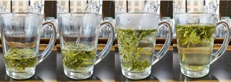 A Picture Shows changes when First-grade Pre-Qingming Longjing Tea is Brewed