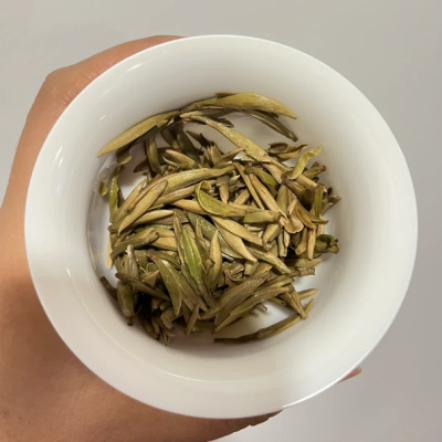 brewed tea leaves of 2020 silver needle white tea