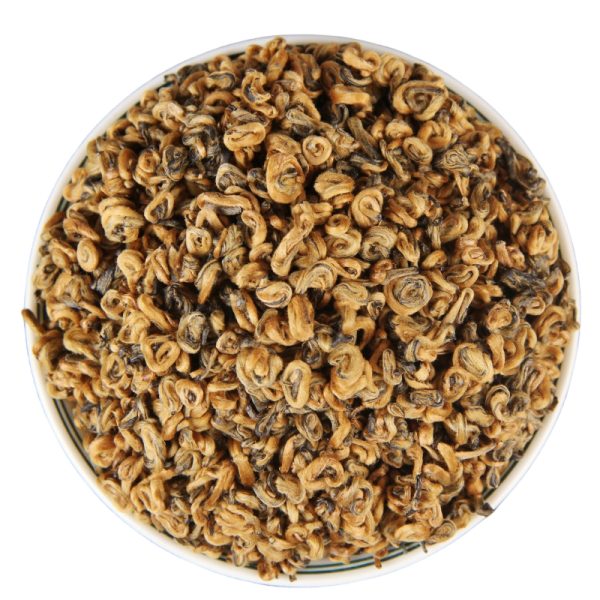dry loose leaf of golden snail black tea
