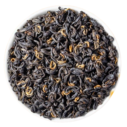 dry tea leaves of lapsang souchong black tea