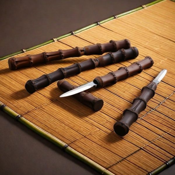 Artisan Bamboo Handle Tea Knife-stainless Steel Puer Needle With Sheath