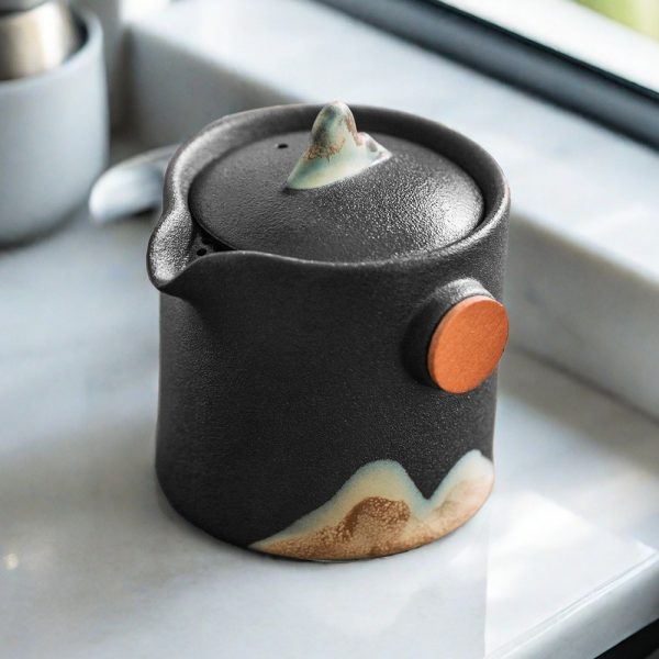 Blossom Engraved Ceramic Tea Pitcher For Gong Dao Bei