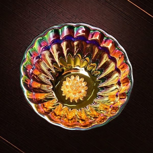 Iridescent Splendor: Dual-patterned Peacock And Lotus Jian Zhan Tea Cups