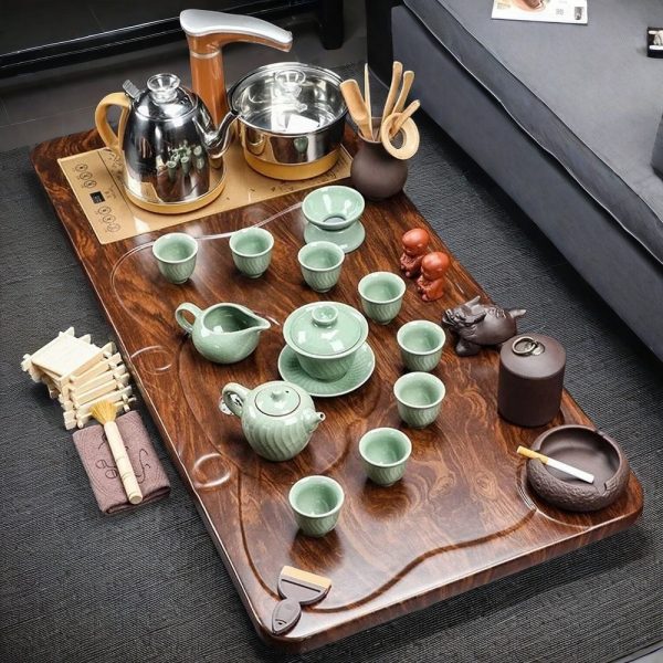 Wavy Ge Kiln Cracked Ceramic Kung Fu Tea Set