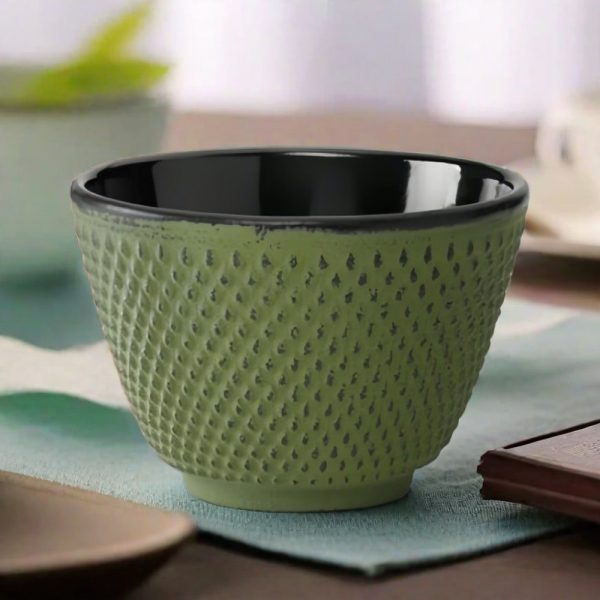 4.1 Fl Oz/120 Ml Green Particle Cast Iron Tea Cup