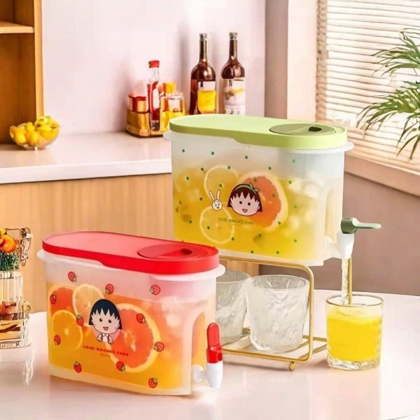 1 Gallon Colorful Cute Chibimaruko-chan Theme Plastic Sun Tea Container Jug With Spigot