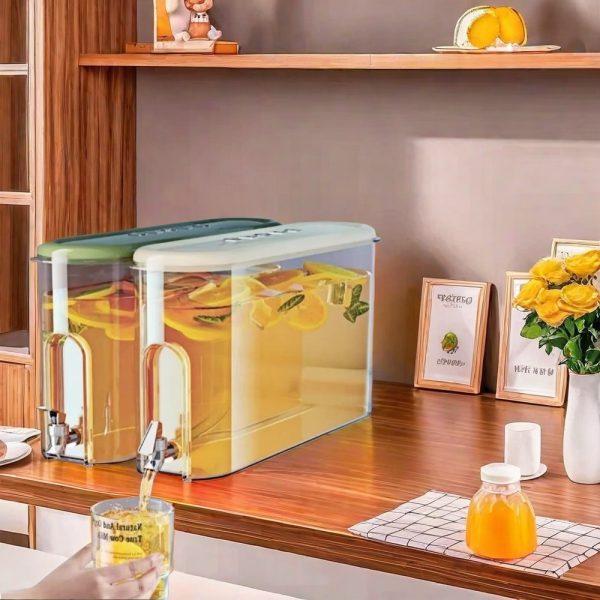 1 Gallon Plastic Rectangular Refrigerator Sun Tea Container Jar With Spigot