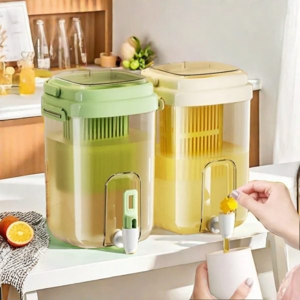 0.5 Gallon Pet Plastic Brew Cold Water Iced Sun Tea Pitcher Jars With Infuser And Spigot