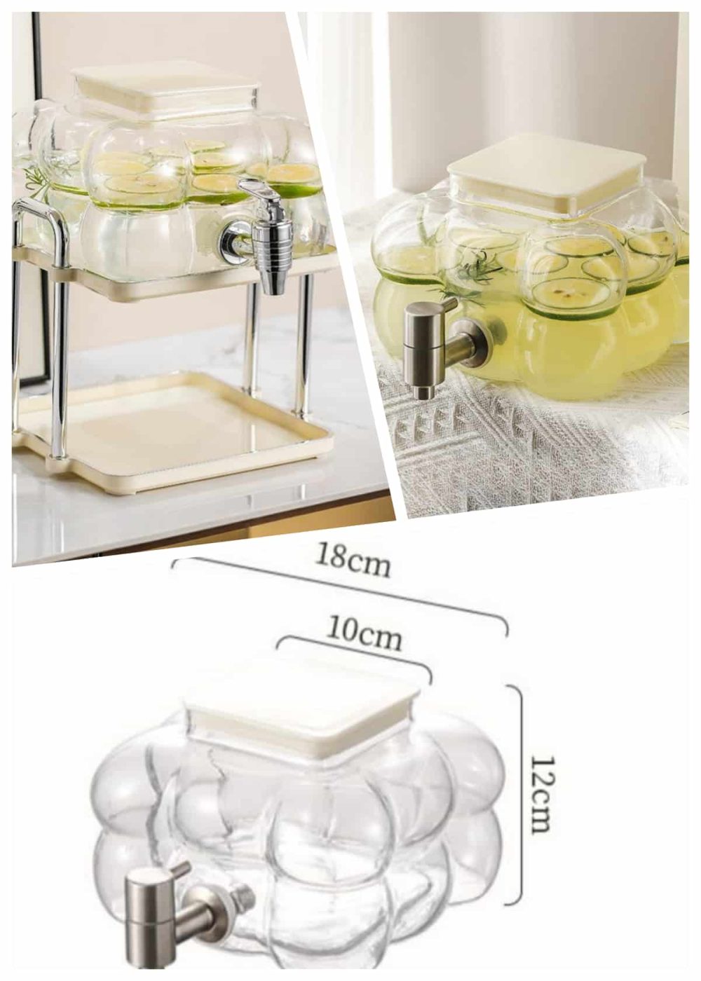 0.7 Gallon Creative Clear Mason Glass Iced Sun Tea Jar Container With Spigot And Stand