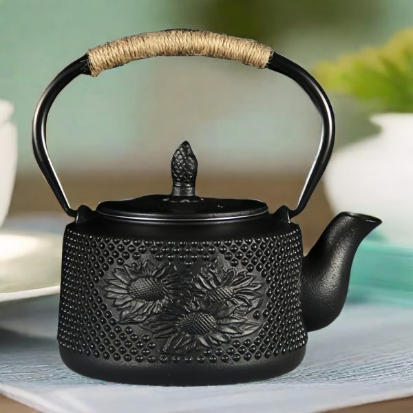 Best Hand Carved Sunflower Tetsubin Japanese Cast Iron Teapot With Infuser