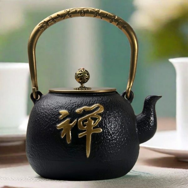 Best Traditional Handmade Zen Character Japanese Tetsubin Cast Iron Teapot